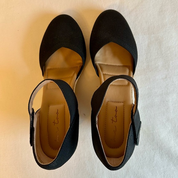 Black espadrille wedges with natural jute rope trim, cushioned soles - Picture 5 of 9